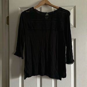 H&M Black 3/4 Sleeve Blouse